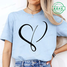 Load image into Gallery viewer, Women Love Heart Design T-Shirts Fashion Casual Short Sleeve T-shirt Heart Personalised Graphic Tshirts RED Women T Shirts Ts01
