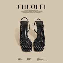 Load image into Gallery viewer, High Heels Women Sandals Luxury Elegant Heels Shoes Fashion Slippers New Square Toe Sexy Pumps Dress Party Female Slides

