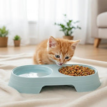 Load image into Gallery viewer, Non-Slip Double Pet Bowls Food &amp; Water Feeder for Cats and Small Dogs BPA-Free Easy-Clean Raised Pet Dishes in 4 Colors

