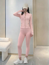 Load image into Gallery viewer, Women's Yoga Set Stand Collar Zip Jacket, Slim Fit Long Sleeve Sports Fitness Yoga Wear
