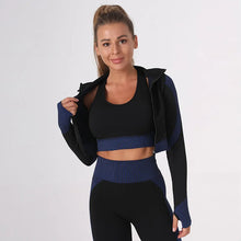 Load image into Gallery viewer, Summer Women's Yoga Sets Seamless Sports and Fitness Suit Tight Fast-drying Waist Closing Yoga Clothing Three-piece Set
