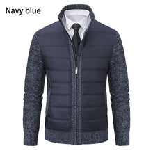 Load image into Gallery viewer, Autumn Winter Sweaters for Men Casual Knitted Sweaters Large Size Solid Color Plus Velvet Cardigan Knitted Sweater Cotton Coat
