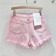 Load image into Gallery viewer, Denim Shorts for Women in The Summer of 2025 High Waisted and Slimming New Style Spicy Girl with Ripped Sexy Wide Leg Trousers
