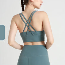 Load image into Gallery viewer, New Summer Sexy Sports Bras Women Fitness Vest Sports Top Cross Back Yoga Bra Running Fitness Breathable Shockproof Yoga Bra
