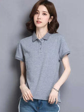 Load image into Gallery viewer, Minimal Button Polo Tee Women
