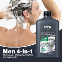 Load image into Gallery viewer, Men 4-in-1 Body, Hair, Beard and Face Wash - Hydrates Skin, Beard and Hair All Day, Strengthen Hair and Beard, Gift for He..
