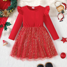 Load image into Gallery viewer, Star Chiffon Flying Sleeve Girls Dress
