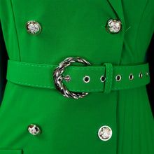 Load image into Gallery viewer, Pleated Notched Collar Midi Dress
