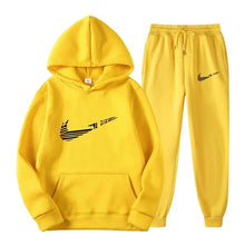 Load image into Gallery viewer, Men Tracksuit 2 Pieces Sets Hooded Sweatshirt +Drawstring Pants Male Hoodies Running Sportswear Men Women Autumn Sportwear
