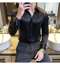 Load image into Gallery viewer, Glossy Slim Fit Men’s Dress Shirt
