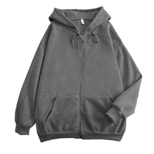 Load image into Gallery viewer, High Street Hoodie Men Solid Color Zip Up Long Sleeve Loose Jacket Coats Casual Hooded Sweatshirt Y2K Fashion Outdoor Clothes
