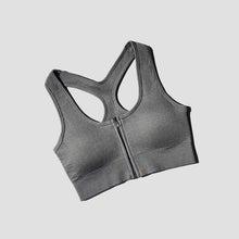 Load image into Gallery viewer, Sports Bra Crop Top Zipper Fitness Women Sportswear Sport Top Bras For Fitness Gym Female Running Push Up Yoga Workout Bra
