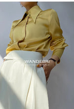 Load image into Gallery viewer, Elegant Satin Office Casual Shirt
