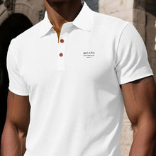 Load image into Gallery viewer, MILANO ITALIA Men's Textured Polo Shirt with Contrast Placket and Buttons
