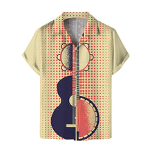 Load image into Gallery viewer, Shirts For Men Music Guitar Print Rock Hip Hop Tops Male Clothing Short Sleeve V-Neck Beach Ahloa Shirts Camisa Social Masculina
