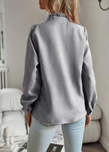 Load image into Gallery viewer, Women's Shirt Elegant Long Sleeve Ruched Stand Neck Office Lady Blouse Casual Button Shirts Harajuku Tunics Street Simple Tops
