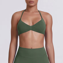 Load image into Gallery viewer, Sport Bra Strappy Bra Top Women High Support Thin Strap Halter Sport Seamless Bras Scrunch Workout Yoga Tank
