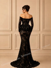 Load image into Gallery viewer, Customized Temperament Elegant Off-the-shoulder Evening Gowns for Banquet Lace Wedding Party Dress High Quality
