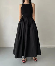 Load image into Gallery viewer, Female Fashion Style Dress New Summer Simple Elegant Black Long Dresses For Women Round Neck Sleeveless High Waist Temperament
