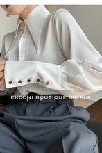 Load image into Gallery viewer, Elegant Satin Office Casual Shirt

