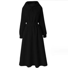 Load image into Gallery viewer, Hooded Mid-Calf Sweatshirt Dress for Autumn Winter
