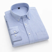 Load image into Gallery viewer, Striped Plaid Cotton Slim Shirt
