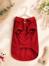 Load image into Gallery viewer, Pet Red Polo Shirt, Classic Collared Shirt for Small Dogs and Cats, Soft and Breathable Puppy Clothing, Comfortable Casual Pet Outfit, Suitable for Daily Walks, Outdoor Activities, and Wearing in Spring, Autumn, and Summer
