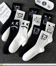 Load image into Gallery viewer, 10 pairs of men's sports socks, casual, breathable, and versatile. Ghost face graffiti personalized socks

