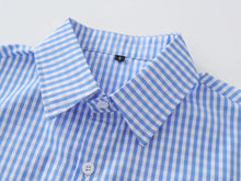Load image into Gallery viewer, Blue Plaid Casual Summer Shirt
