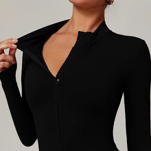 Load image into Gallery viewer, Warm Plush Sports Jumpsuits Women's Tracksuit One-Piece Fitness Suit Winter Gym Sets Long Sleeves Black Exercise Bodysuit Woman

