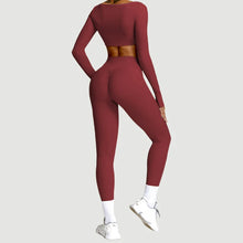 Load image into Gallery viewer, Summer 2PCS Yoga Suit Sports Set Women Quick-Dry Gym Set Women Tracksuit Running Workout Long Sleeve Sports Shirt Yoga Clothing
