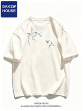 Load image into Gallery viewer, Men's Oversized T-shirts Fashion White Cotton T Shirt for Men Casual Summer Wear Bird Print Tee Shirts Men Clothing Lightweight
