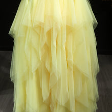 Load image into Gallery viewer, Yellow Halter Satin Evening Gown
