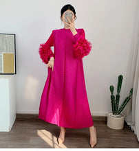 Load image into Gallery viewer, Women Elegant Evening Party Dresses 2025 Summer New Solid Colour Classic Long Sleeve Plate Flower Design Prom Dresses Female
