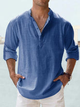 Load image into Gallery viewer, Lightweight Cotton Henley Shirt Men
