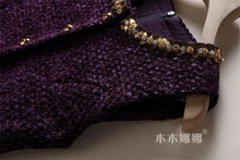 Load image into Gallery viewer, Elegant Tweed Sleeveless Midi Dress
