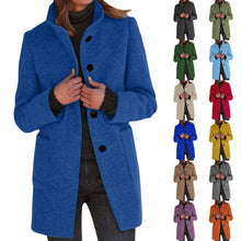 Load image into Gallery viewer, Womens Wool Cardigan Coats With Pockets Ladies Lapel Long Jacket Coat Fashion Solid Casual Winter Jackets for Women Plus Coat

