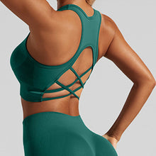 Load image into Gallery viewer, Cross-Back Sports Bra for Women Seamless Yoga Bra with Chest Support and Padding Sports Clothes for Woman Lady Bras Tank Tops

