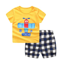 Load image into Gallery viewer, Plaid Summer Baby Outfit Set
