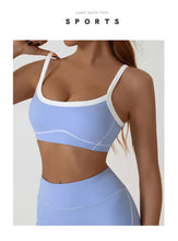 Load image into Gallery viewer, Yoga Sports Bra Color Clashing Shock Absorbing Brassiere Women Full Cup Breathable Gym Tube top Bra Yoga Workout Underwear
