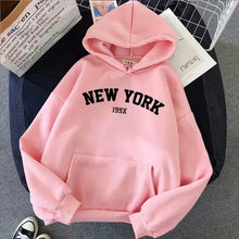 Load image into Gallery viewer, Hoodie Europe and America Sweatshirts for Women New York Letter y2k Autumn Winter   Casual Long Sleeve Pullover with Pockets
