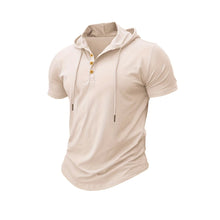 Load image into Gallery viewer, Men T Shirts  Summer Slim Fitness Hooded Short-Sleeved Bodybuilding Quick Dry Tshirt Male Gym Clothes Breathable Sports Tops
