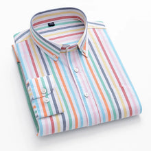 Load image into Gallery viewer, Striped Plaid Cotton Slim Shirt
