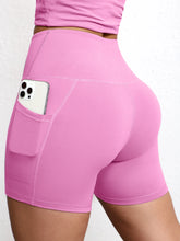 Load image into Gallery viewer, Yoga Shorts with Pockets High Waist Butt Lifting Cyclings Tights Outdoor Workout Jogging Shorts Sportswear Gym Running Short
