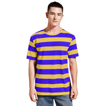 Load image into Gallery viewer, Men Striped T-Shirt Stripes Top Tees Male Fashion Short Sleeve Shirts Costume Cosplay Party Blue Red White Black Yellow T Shirt
