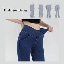 Load image into Gallery viewer, Yoga Jeans for Women Denim Pants Sexy Flared Trousers Lady Pants Hip Lifting and Cross Waist Design Indoor Sports Outdoor Flared
