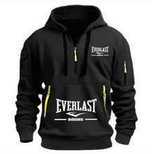 Load image into Gallery viewer, Men's Fashion Casual Hoodie Multi-pocket Sports Long-sleeve Sweatshirt Up Down Print Warm Half Zip Hooded Fitness Pullover Good
