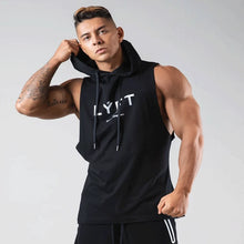 Load image into Gallery viewer, Men's Workout Hooded Tank Tops Bodybuilding Muscle Cut Off T Shirt Sleeveless Gym Hoodies
