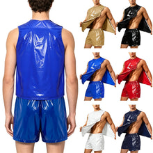 Load image into Gallery viewer, Mens Special Needs Waterproof Sweat Tracksuit Tank Tops And Sides Buttons Boxer Shorts Two Pieces Outfit Adaptive Clothing
