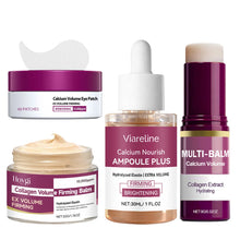 Load image into Gallery viewer, Calcium Skincare Set -Anti Aging Firming Serum Cream Fade Fine Lines Brighten Eye Patches Multi Balm Collagen Boosting Face Care
